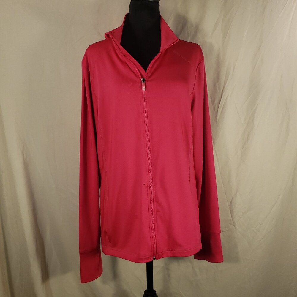 Women's Danskin NOW Semi-Fitted Warm-up Jacket in Fuchsia - XL